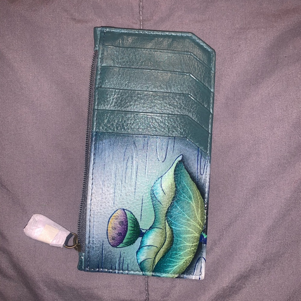 Anuschka RFID Blocker card holder with zipper